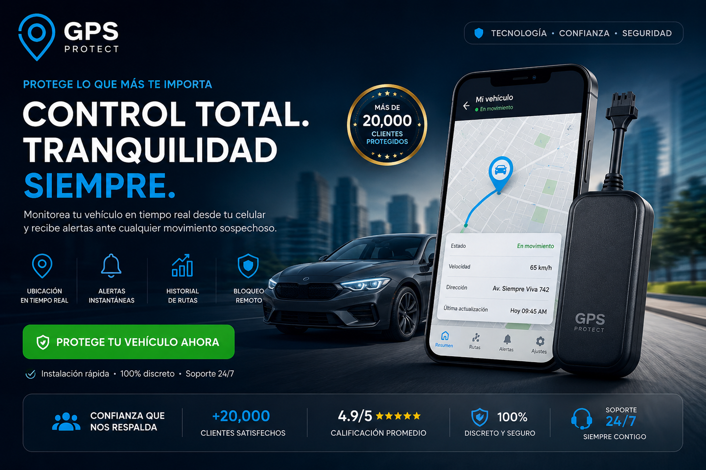 🔥 GPS Vehicular Inteligente: Protege Tu Vehículo 24/7 Desde Tu Celular